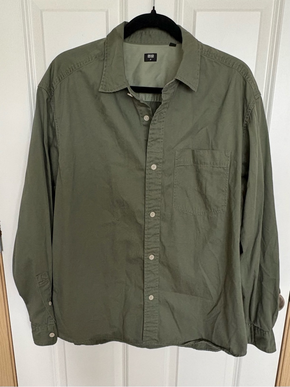 Uniqlo Olive Green Long-Sleeve Button-Down Shirt